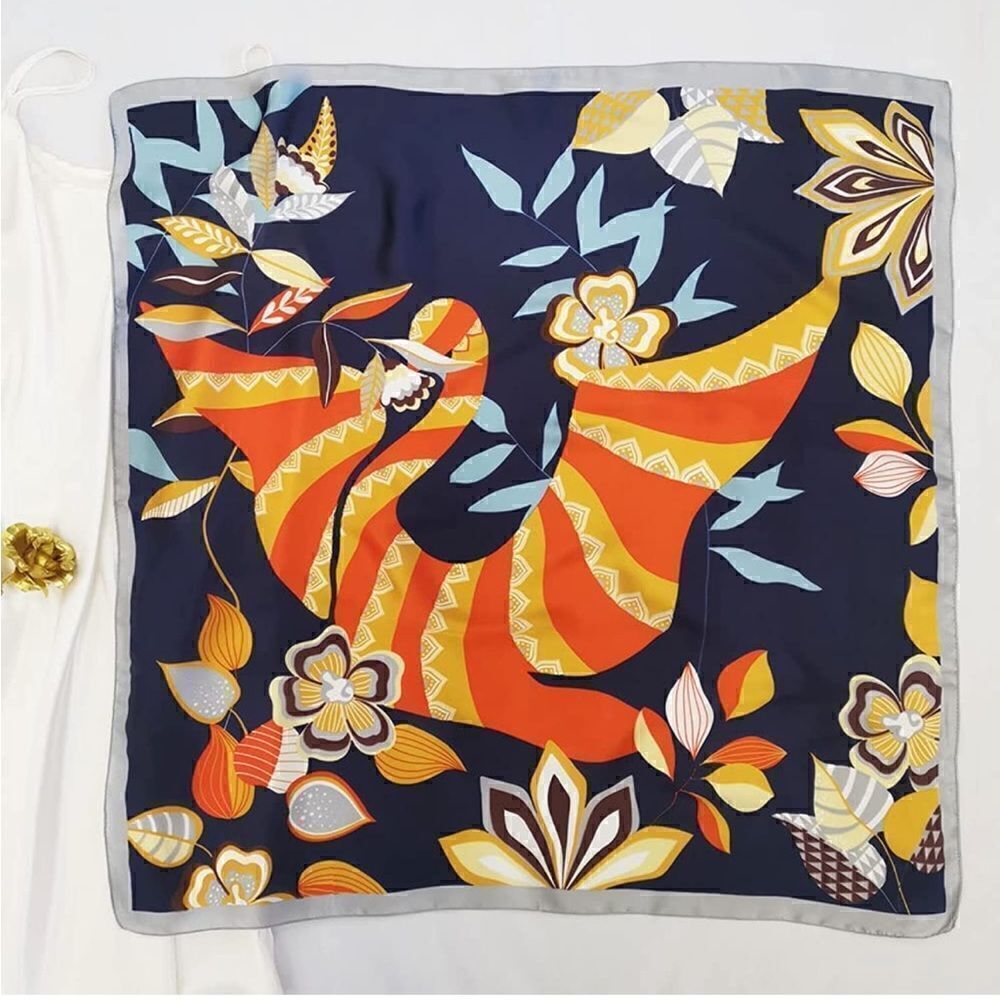 Orange Bird Silky Scarf  